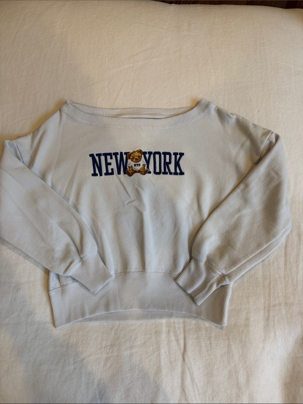 abercrombie kids Light Blue New York Bear Sweatshirt